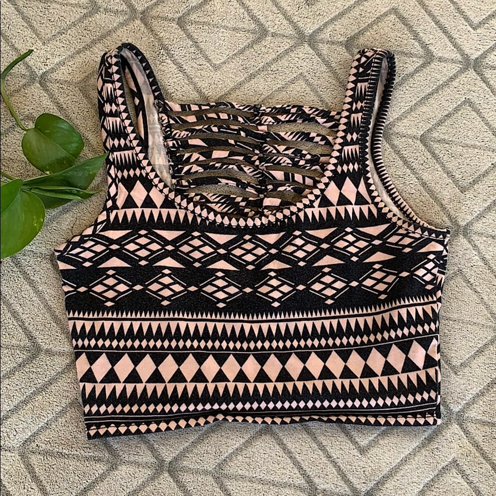 Tribal Print Crop Top